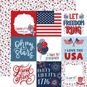 4x4 Journaling Cards Paper - Stars and Stripes Forever - Echo Park - PRE ORDER