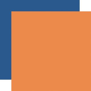 Orange - Navy Coordinating Solid Paper - Off To School - Echo Park