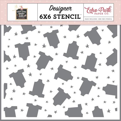 Sweet Girl: Lettering Stencils 12x12 Patterned Paper - Echo Park