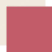 Dark Pink / Cream 12x12 Coordinating Solid Paper - Special Delivery Baby Girl - Echo Park