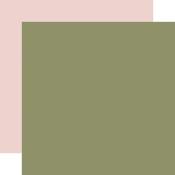 Green / Light Pink 12x12 Coordinating Solid Paper - Special Delivery Baby Girl - Echo Park
