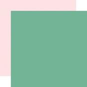 Green / Light Pink 12x12 Coordinating Solid Paper - Telling Our Story - Echo Park