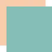Teal / Peach 12x12 Coordinating Solid Paper - Have A Nice Day - Echo Park