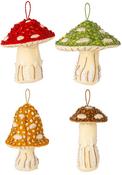 Merry Mushrooms - Bucilla Felt Ornaments Applique Kit Set Of 4