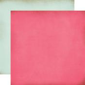 Dark Pink / Mint 12x12 Coordinating Solid Paper - Bloom - Carta Bella