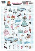 Small Elements A, Back To The Fifties - Find It Trading Yvonne Creations Punchout Sheet