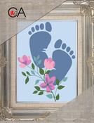 Footprints - Baby Boy - Collection D'Art Needlepoint Tapestry Kit 5.5"X7"