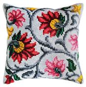 Floral Ornament - Collection D'Art Cross Stitch Cushion 15.75"X15.75"