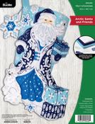 Arctic Santa & Friends - Bucilla Felt Stocking Applique Kit 18" Long