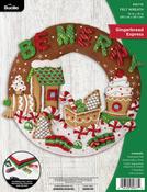 Gingerbread Express - Bucilla Felt Wreath Applique Kit 15" Round