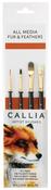 Liner, Filbert Combs, Dodo Drybrush - Willow Wolfe Callia Artist All Media Fur & Feather Brush Set