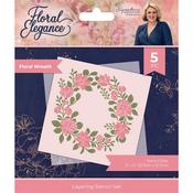 Floral Wreath Layering Stencil - Floral Elegance - Crafter's Companion
