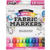 Rainbow - Tulip Fine Tip Fabric Markers 12/Pkg