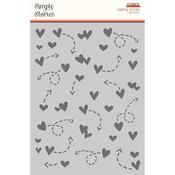 Hearts & Stitches Stencil - Pack Your Bags - Simple Stories