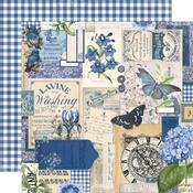Blue Collage Paper - Simple Vintage Essentials Color Palette - Simple Stories - PRE ORDER