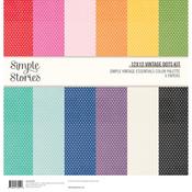 Vintage Dots 12x12 Kit - Simple Vintage Essentials Color Palette - Simple Stories - PRE ORDER
