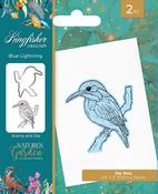 Blue Lightning - Nature's Garden Kingfisher Stamp And Metal Die
