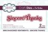 Sincere Thanks - Mini Shadowed Sentiment - Creative Expressions Craft Dies By Sue Wilson
