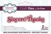 Sincere Thanks - Mini Shadowed Sentiment - Creative Expressions Craft Dies By Sue Wilson