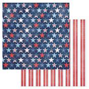 Star-Spangled Glory - Flags And Frills Double-Sided Cardstock 12"X12" - PRE ORDER