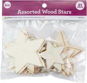 Assorted - CousinDIY Unfinished Wood Stars 21/Pkg