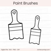 Paint Brushes - Digital Cut File - ACOT