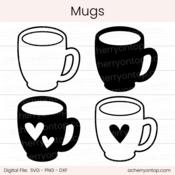 Mugs - Digital Cut File - ACOT