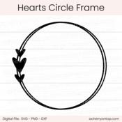 Hearts Circle Frame - Digital Cut File - ACOT