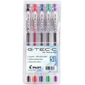Assorted Colors - Pilot G-Tec-C Ultra Fine 0.4mm Gel Pens 5/Pkg