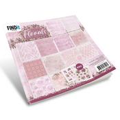 Pink Florals - Find It Trading Amy Design Paper Pack 8"X8" 18/Pkg