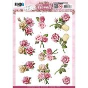 Roses, Pink Florals - Find It Trading Amy Design 3D Push Out Sheet