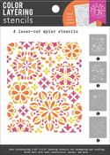 Mandala Flower Pattern - Hero Arts Color Layering Stencil Set 5.25"X6.5"