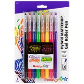 Assorted Colors - Pentel Arts Hybrid Mattehop Gel Roller Pen 1.0mm 8/Pkg