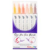 Yellow Hues - Pentel Arts Sign Pen Twin Brush 6/Pkg