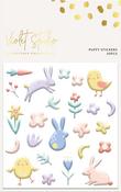Blossoms And Bunnies - Violet Studio Puffy Stickers