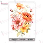 Language Of Flowers - Dress My Craft Transfer Me Sheet 4"X6"