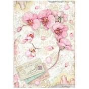 Pink Orchid Rice Paper - Orchids and Cats - Stamperia