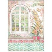 Window Rice Paper - Orchids and Cats - Stamperia