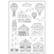 Houses & Lighthouse A4 Soft Mould - Sea Land - Stamperia