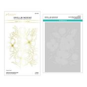 Glimmering Buttercups Glimmer Plate And Stencil Bundle - Spellbinders