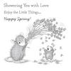 Flower Shower House Mouse Cling Rubber Stamp - Stampendous
