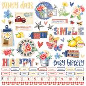 Simple Vintage Linen Market Cardstock Stickers - Simple Stories