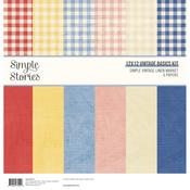 Simple Vintage Linen Market 12x12 Vintage Basics Kit - Simple Stories