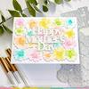 Painted Flowers Background Stencil - Waffle Flower Crafts