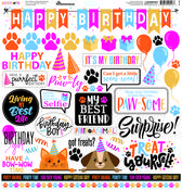 Birthday Paws 12x12 Sticker Sheet - Reminisce