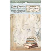 Create Happiness Secret Diary A6 Rice Paper Backgrounds Selection Pack - Stamperia