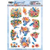 Colorful Birds - Happy Blue Birds - Find It Trading Berries Beauties 3D Push Out Sheet