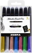 Assorted - Zebra Metallic Brush Pen Set 7/Pkg
