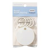 White, 4 pack - Craft Express Acrylic Round Keyring
