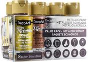 Metallic - DecoArt Dazzling Metallics Value Pack 8/Pkg